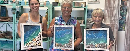 Framed Coastal Calm: Sand, Shells & Resin Art workshop
