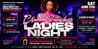 CRAVE Saturdays | Ladies Free Before  11pm