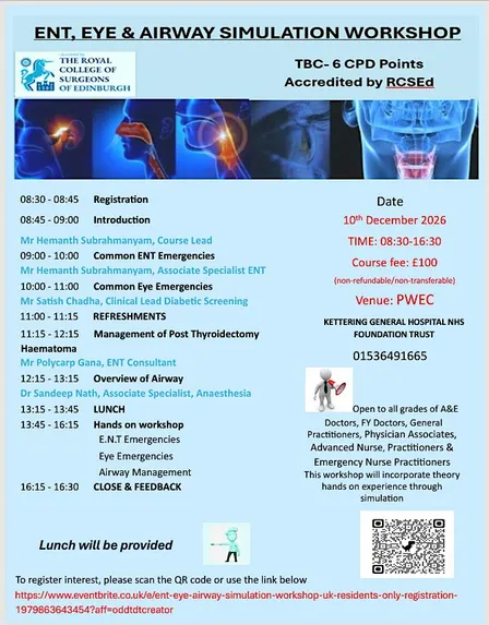 ENT, EYE & AIRWAY SIMULATION WORKSHOP- UK RESIDENTS ONLY