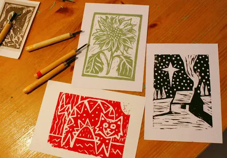 Linocut printmaking workshop
