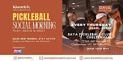 Sep 17 | Thursday Morning Pickleball SocialPlay Connect | Raya Cheltenham