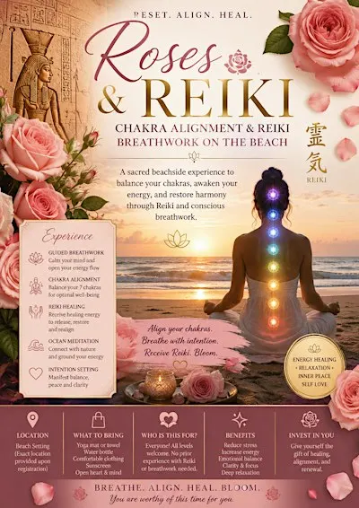 Reiki Healing Sessions on the Beach: Ancient Rose Energy Experienc