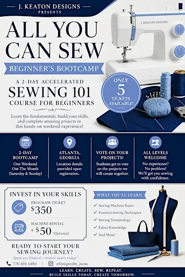 All You Can Sew: Beginner’s Bootcamp