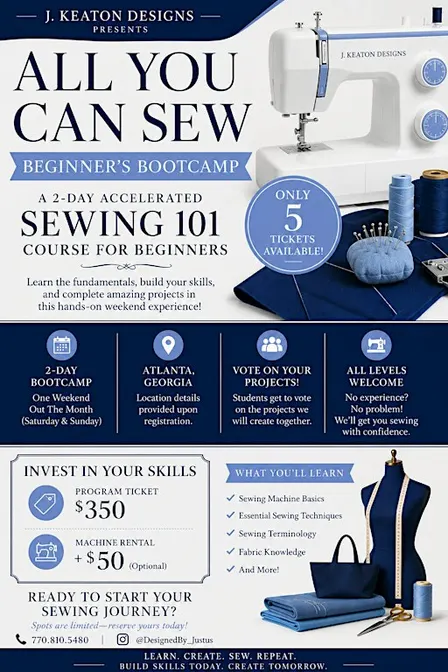 All You Can Sew: Beginner’s Bootcamp
