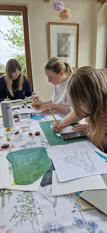 September's lino-print club