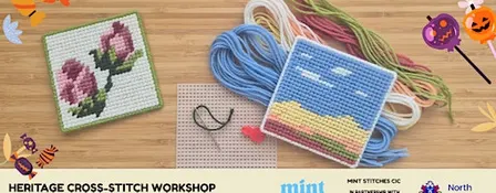 Heritage cross-stitch workshop, North Shields Library
