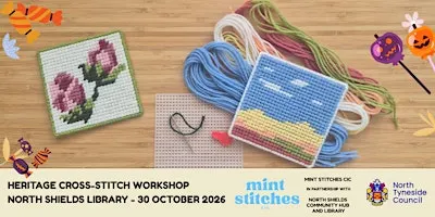 Heritage cross-stitch workshop, North Shields Library