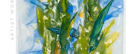Waterworlds: Encaustic Monoprint + Mixed Media