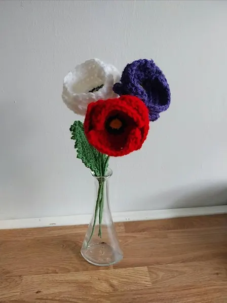 Crochet poppy flower workshop