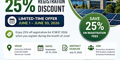ICSEST-2026: International Conference on Sustainable Energy & Smart Technol