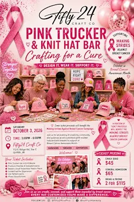 Breast Cancer Awareness Fundraiser Series: Pink Hats and Totes Patch Bar