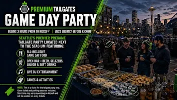 Premium Tailgate Party: Seattle Seahawks vs. Chicago Bears