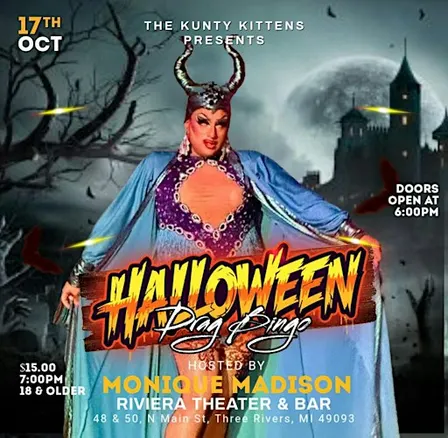 Happy HalloQWEEN Three Rivers! Join The Kunty Kitten Saturday, October 17th