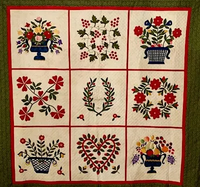 Appliqué - 9 Baltimore Album Blocks - Lovely Lane Museum