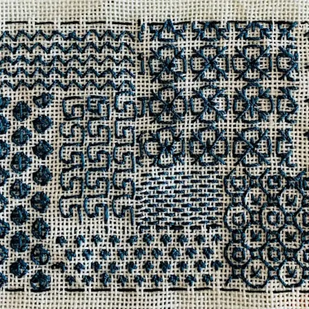 English Blackwork sample workshop