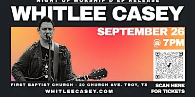Whitlee Casey - "Jesus Be The Center" Worship EP Release Show!