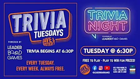 Trivia Night | Dave & Buster's - Lubbock TX - TUE 630p - @LeaderboardGames