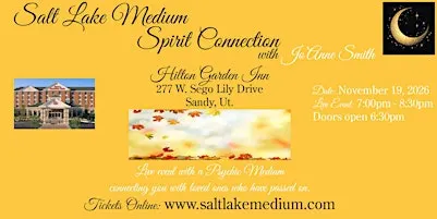 LIVE "SPIRIT CONNECTION" EVENT WITH SALT LAKE MEDIUM, JO'ANNE SMITH