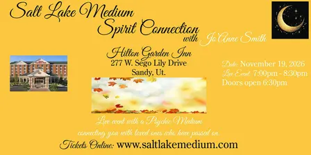 LIVE "SPIRIT CONNECTION" EVENT WITH SALT LAKE MEDIUM, JO'ANNE SMITH