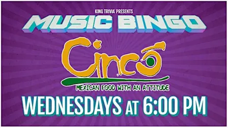 Music Bingo at Cinco Mexican Cantina