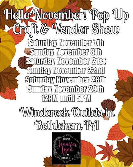 Hello November! Craft & Vendor Pop Up!