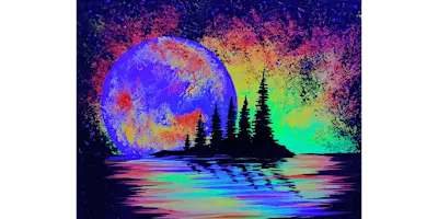 Lunar Pines - Black Light - Paint and Sip in Chicago | Classpop!™