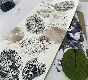 Natural ink leaf printing
