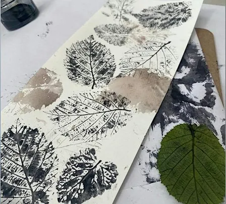 Natural ink leaf printing