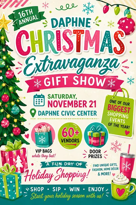 16th Annual Daphne Christmas Extravaganza Gift Show Nov 21, 2026