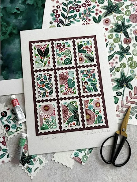 Festive Florals Collage & Watercolour Workshop
