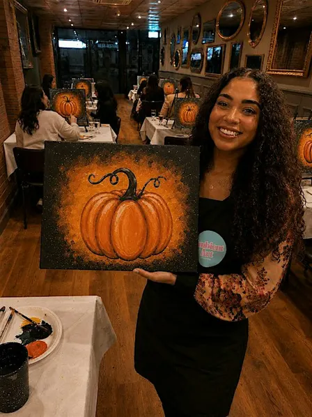 Autumn Pumpkin Sip and Paint Experience - Nottingham