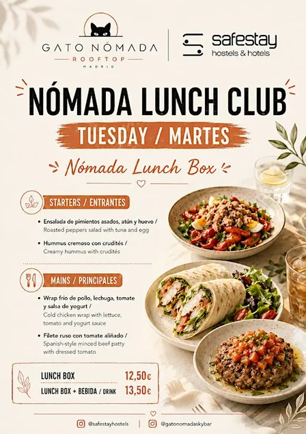 Tuesday Nómada Lunch Box · Fresh Lunch at Safestay Madrid
