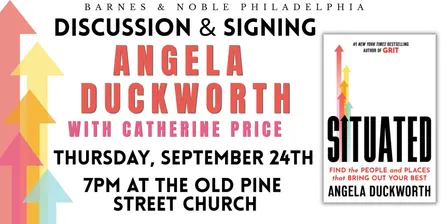 Angela Duckworth celebrates Situated on September 24th at 7pm