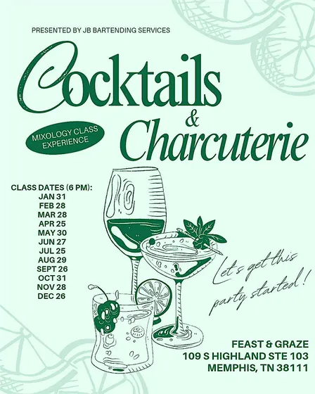 Cocktails & Charcuterie - Mixology classes