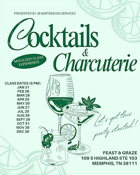 Cocktails & Charcuterie - Mixology classes