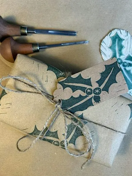 Christmas Wrapping Paper Lino Workshop