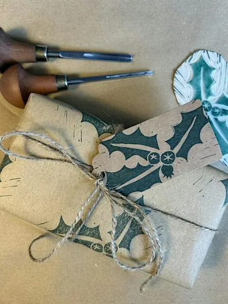 Christmas Wrapping Paper Lino Workshop