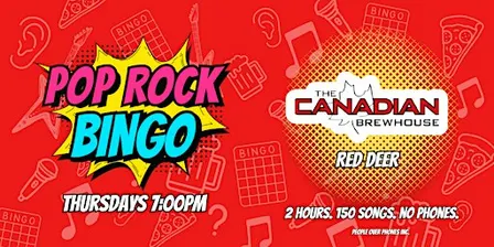 RED DEER - POP ROCK Musical Bingo Thursday @ The Canadian Brewhouse