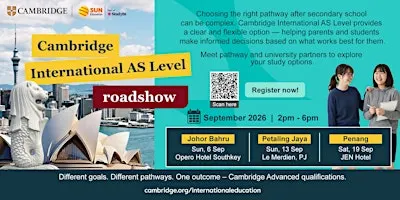 Penang | Cambridge International AS Level Roadshow 2026