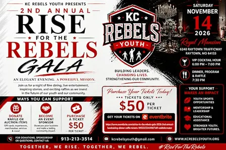 Rise For the Rebels Gala 2026 | 2nd Annual Fundraising Dinner & Raffle