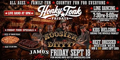 Honky Tonk Fridays | Hoosier Ditty & Line Dancing at 7:30pm @ Jamo's Live