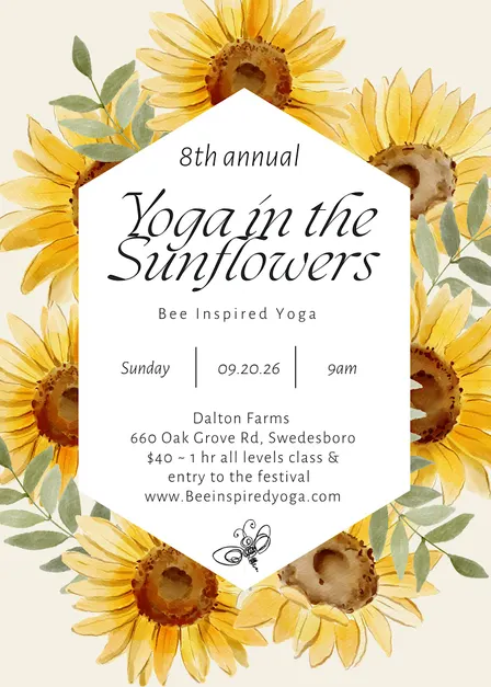 Yoga in the Sunflowers at Dalton Farms