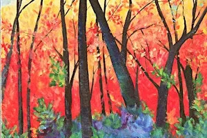 Textured Trees Mixed Media Acrylics with Jen Livia
