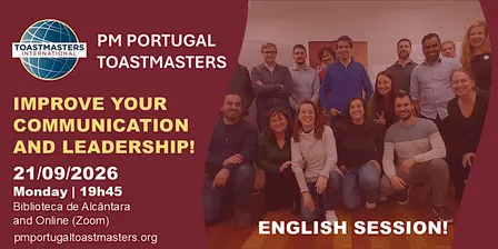 PM PORTUGAL TOASTMASTERS | September 21st | English Session!