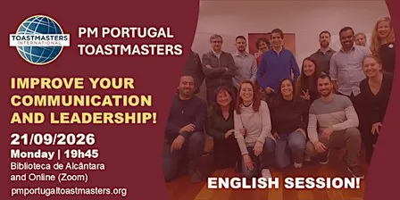 PM PORTUGAL TOASTMASTERS | September 21st | English Session!