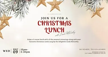 2026 Club Marion Christmas Lunch with Linda McCarthy