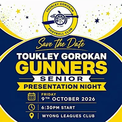 Toukley Gorokan Gunners Football Club Senior Presentation Night 2026