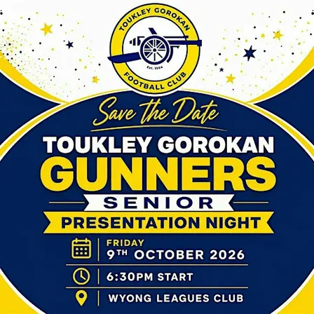 Toukley Gorokan Gunners Football Club Senior Presentation Night 2026