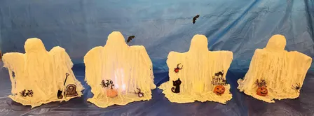 Gauze/Lace stiffened Ghosts or 2 Mummy Balls Crafting Class