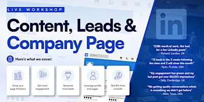 Content, Leads & Company Page (Half Day Course) - MANCHESTER